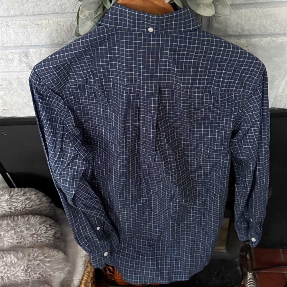Duluth Trading Co Men's Navy Plaid Button Down Shirt, business  young men - Picture 3 of 3